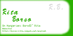 rita borso business card